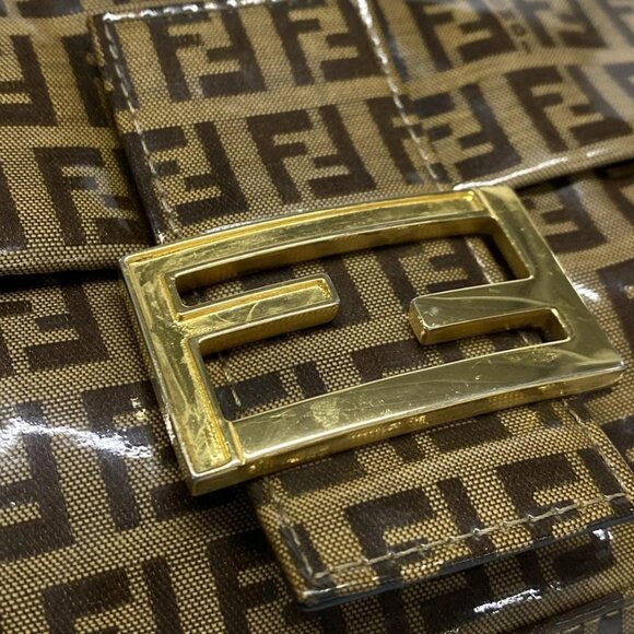 Auth FENDI Mamma bucket / Zucchino pattern 26325 Brown Dark Brown Coated Canvas - Picture 10 of 16